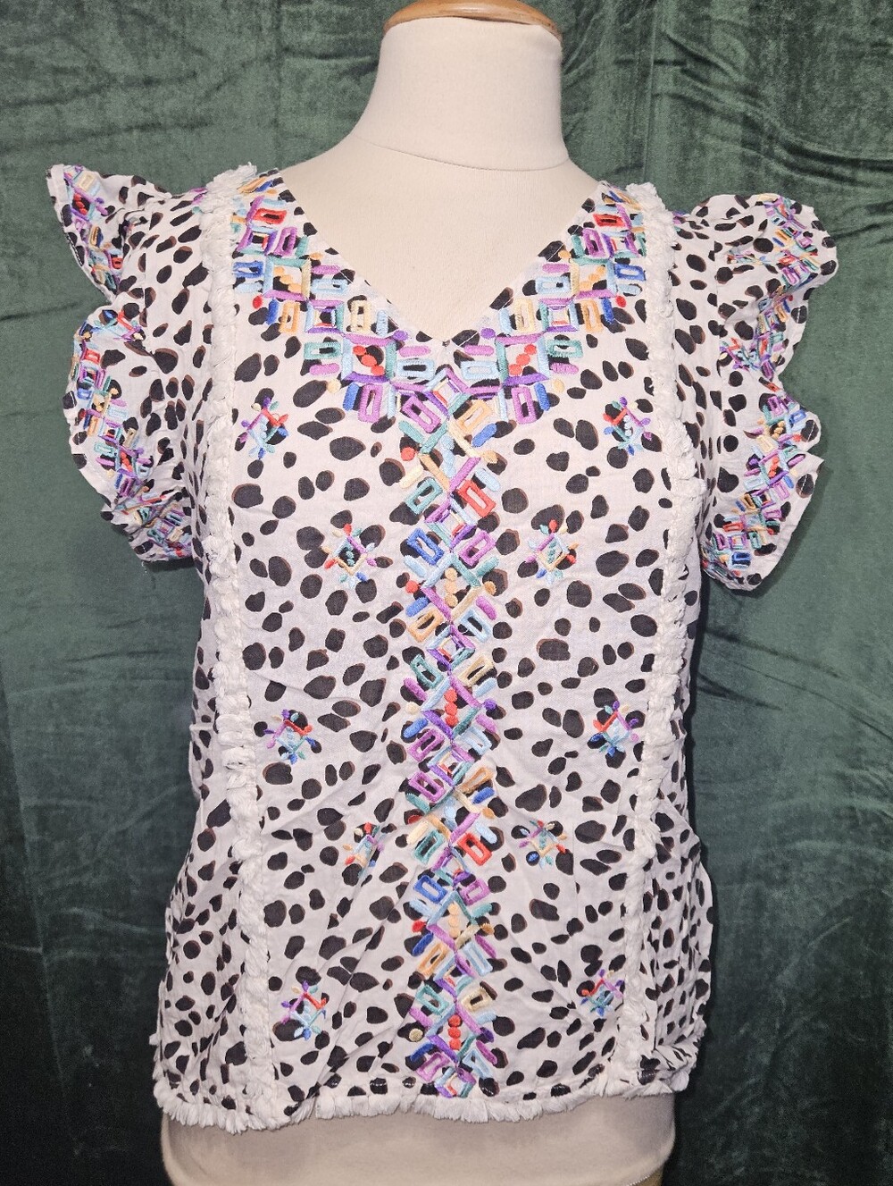 THML Leopard Ruffled Top